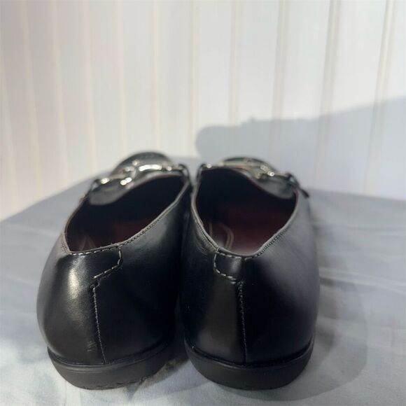 Coach Dorie Black Leather Bit Loafers Size 7.5M Equestrian Horsebit Flats Shoes - Picture 5 of 10